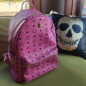 Large Hot Pink MCM Backpack (Cheaper On Depop)